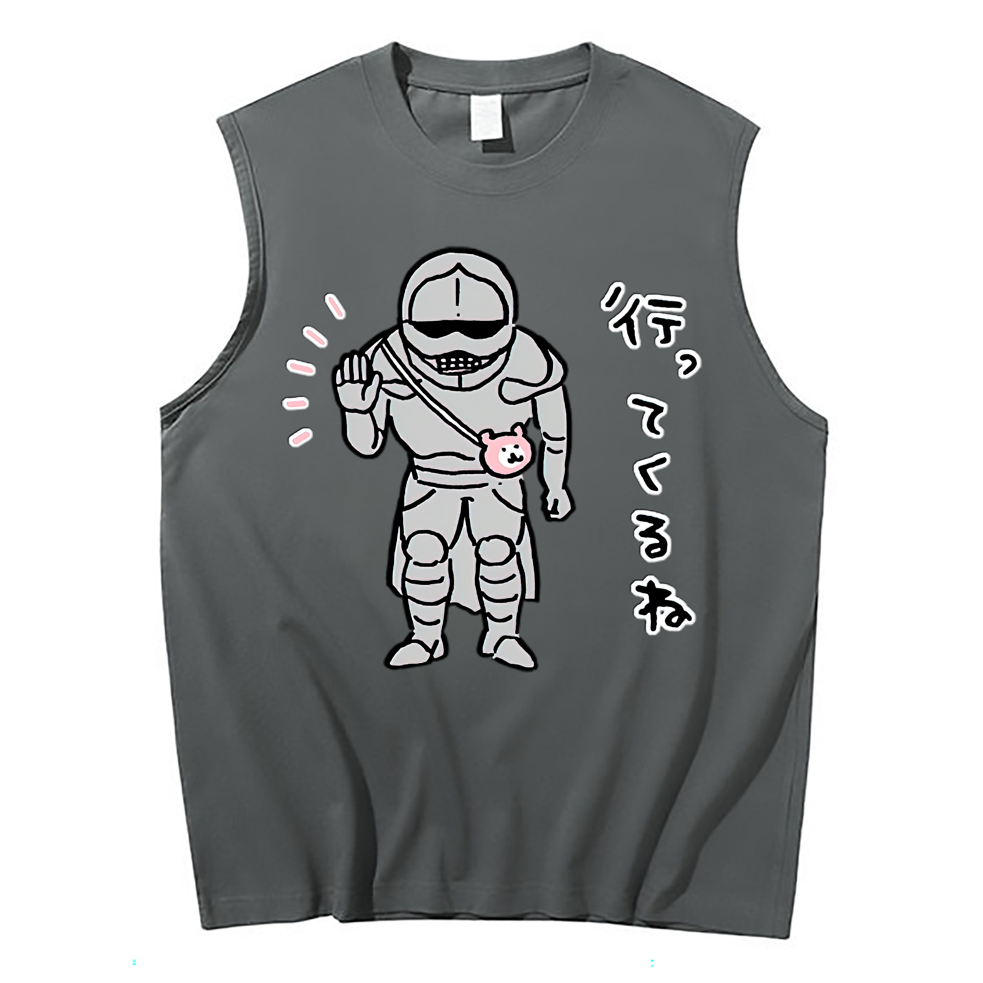 （画像用） ちいかわ 労働の鎧さん Chii-kawa Mr. Armor of Labor コットン100％タンクトップ（フロントプリント）